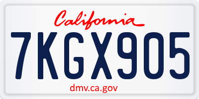 CA license plate 7KGX905