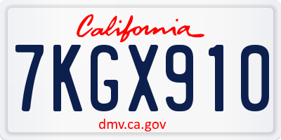 CA license plate 7KGX910