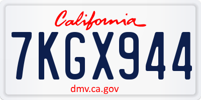 CA license plate 7KGX944