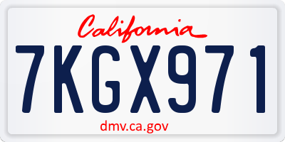 CA license plate 7KGX971