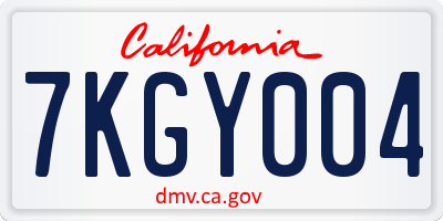 CA license plate 7KGY004