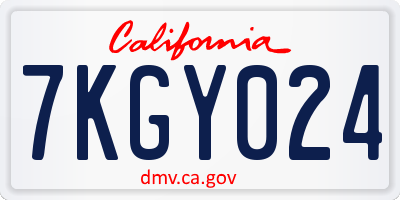 CA license plate 7KGY024