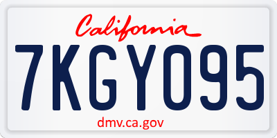 CA license plate 7KGY095