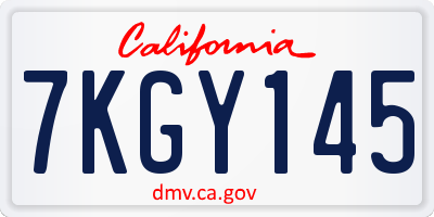 CA license plate 7KGY145