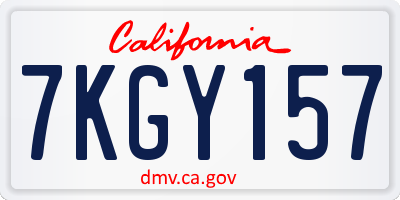 CA license plate 7KGY157