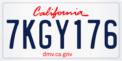 CA license plate 7KGY176