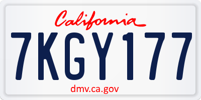 CA license plate 7KGY177