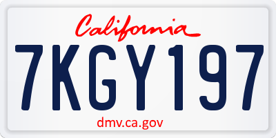 CA license plate 7KGY197