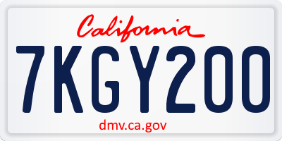 CA license plate 7KGY200