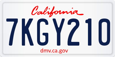 CA license plate 7KGY210