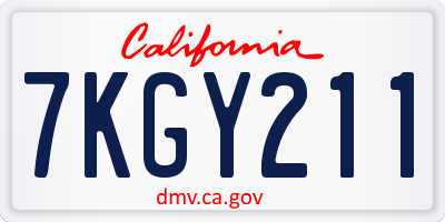 CA license plate 7KGY211