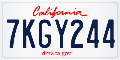 CA license plate 7KGY244