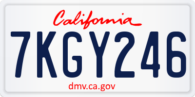 CA license plate 7KGY246