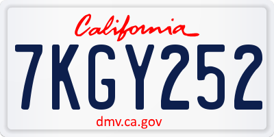 CA license plate 7KGY252