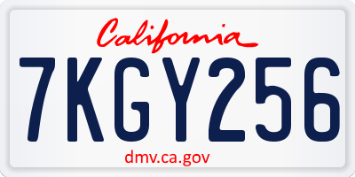 CA license plate 7KGY256