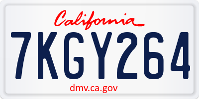 CA license plate 7KGY264