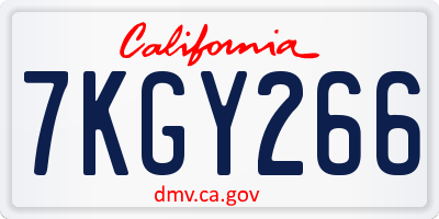 CA license plate 7KGY266