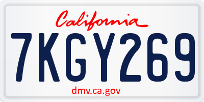 CA license plate 7KGY269