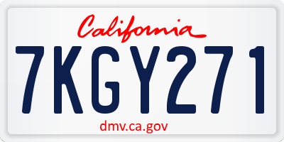 CA license plate 7KGY271