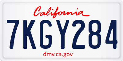 CA license plate 7KGY284