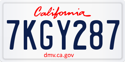 CA license plate 7KGY287
