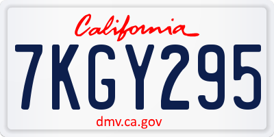 CA license plate 7KGY295