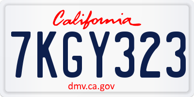 CA license plate 7KGY323