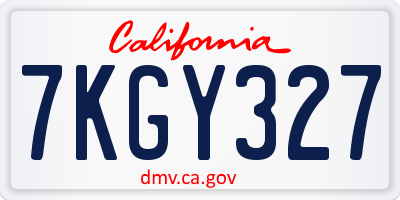 CA license plate 7KGY327