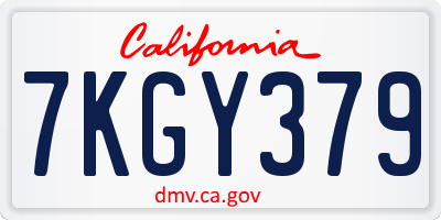 CA license plate 7KGY379