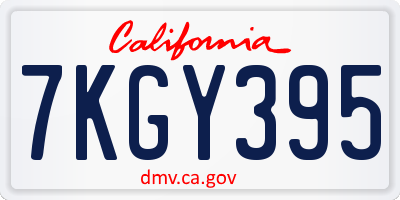 CA license plate 7KGY395
