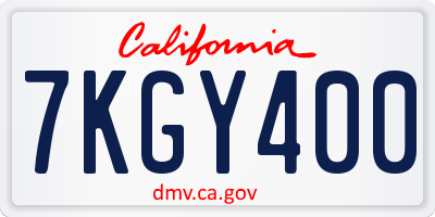 CA license plate 7KGY400