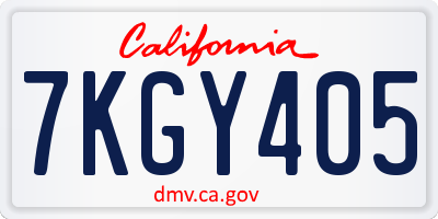 CA license plate 7KGY405