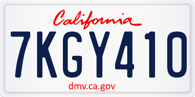CA license plate 7KGY410