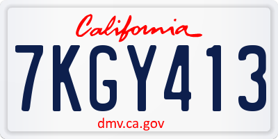 CA license plate 7KGY413