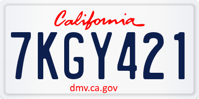 CA license plate 7KGY421