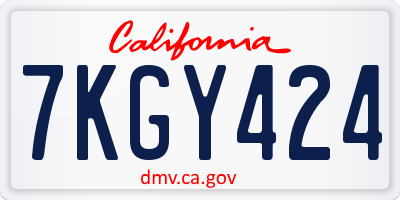 CA license plate 7KGY424