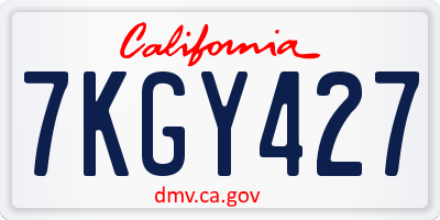CA license plate 7KGY427