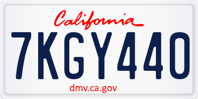CA license plate 7KGY440