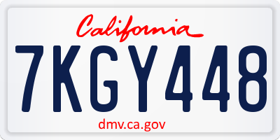 CA license plate 7KGY448