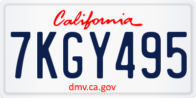 CA license plate 7KGY495