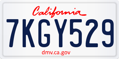CA license plate 7KGY529