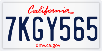 CA license plate 7KGY565