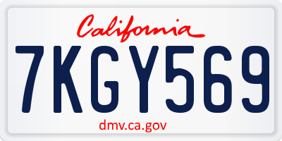 CA license plate 7KGY569