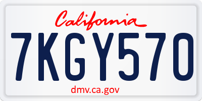 CA license plate 7KGY570