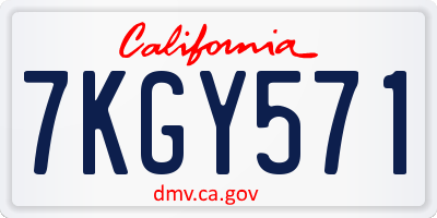 CA license plate 7KGY571