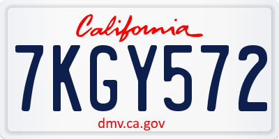 CA license plate 7KGY572