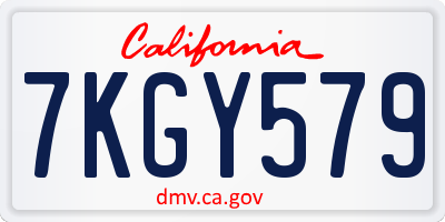 CA license plate 7KGY579