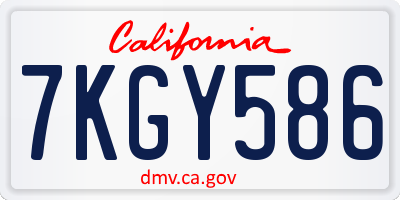 CA license plate 7KGY586