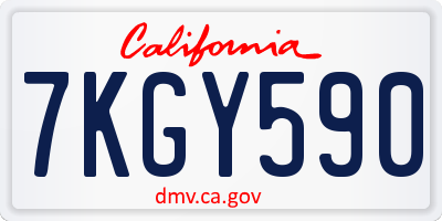 CA license plate 7KGY590
