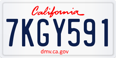 CA license plate 7KGY591